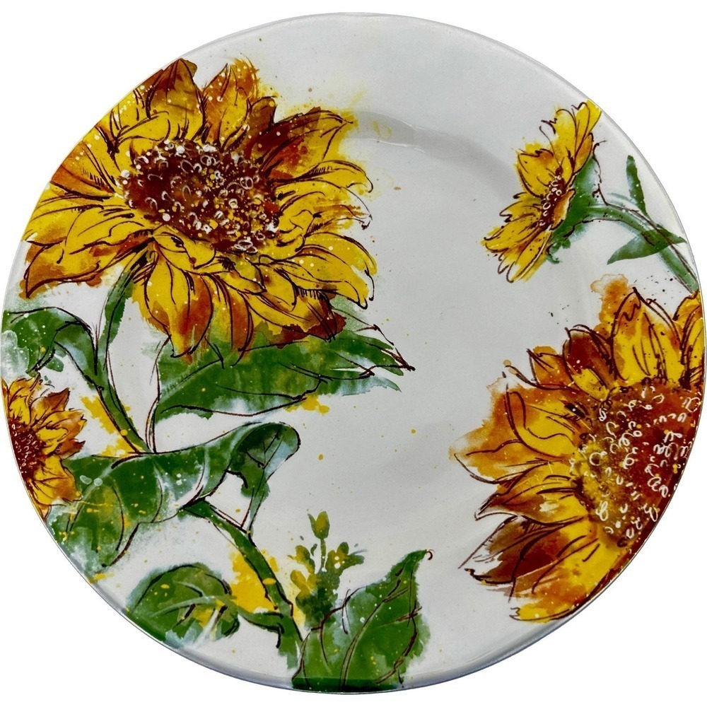Pier 1 Imports SUNFLOWER BLOOMS 8.75" Salad Lunch Plate‎ NWT
